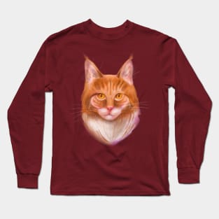 Ginger Maine Coon Cat Long Sleeve T-Shirt